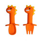 Baby Grid Plate Training Fork and Spoon dinosaur Set