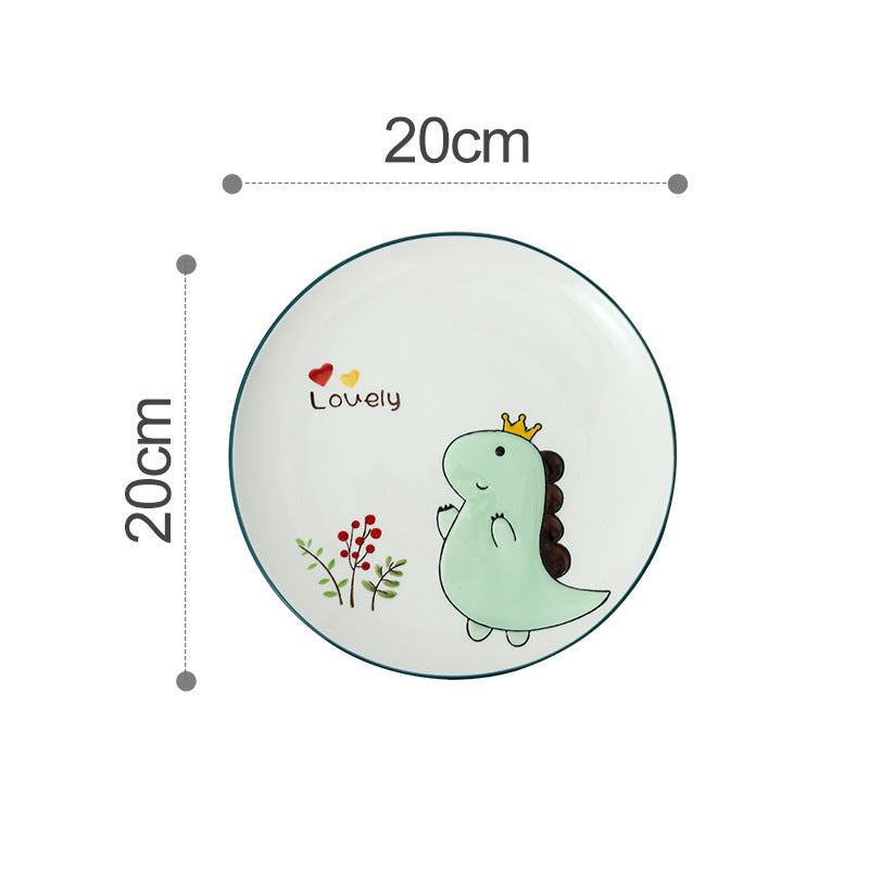 Children Tableware Set Llittle Dinosaur Japanese Cartoon Ceramic Tableware Set Bowl And Plate Set