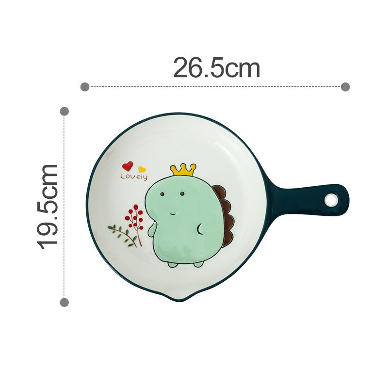 Children Tableware Set Llittle Dinosaur Japanese Cartoon Ceramic Tableware Set Bowl And Plate Set