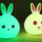 Cute Night Light Animal Rabbit Night lamps Touch Sensor Silicone LED Colorful Lights