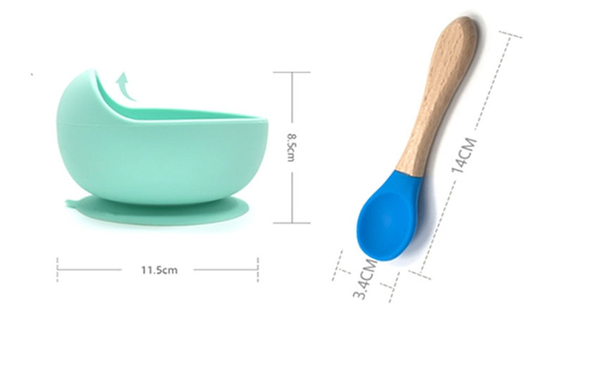 Baby Suction Bowl with Wooden Spoon